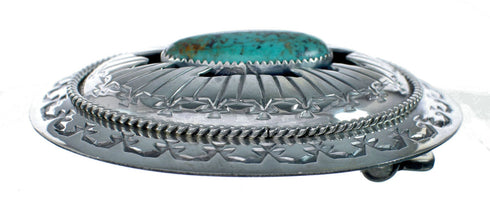 Native American Navajo Sterling Silver Turquoise Belt Buckle NX11788